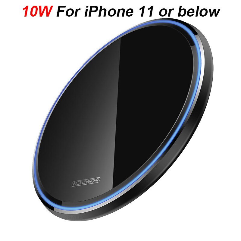 15W 10W Qi Draadloze Oplader Voor Iphone 11 12 Pro Max IPhone12 X Xs Max Xr 8 Plus snelle Draadloze Opladen Pad Voor Airpods Oortelefoon: YELLOW