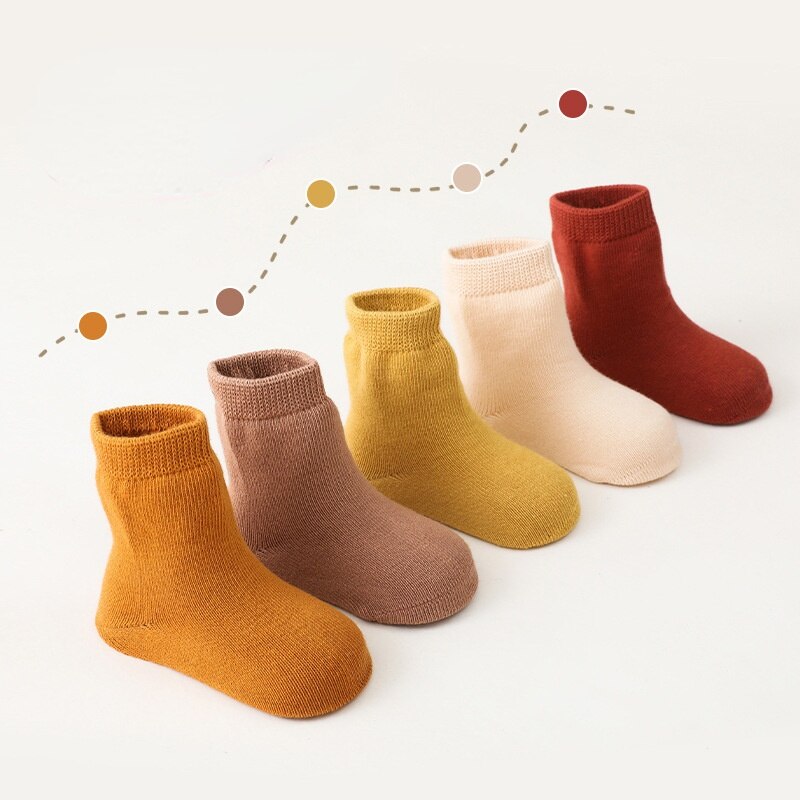 0-8Years Soild Color Cotton Socks Autumn Baby Boys Casual Socks Toddler Girl Foot Socks Babi Ankle Socks Calcetines Bebe