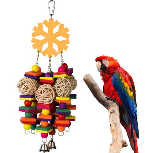 Jouets à Mâcher En Rotin Pour Perroquets - Lot De 2 Avec Clochette - Éveil Et Usure Du Bec