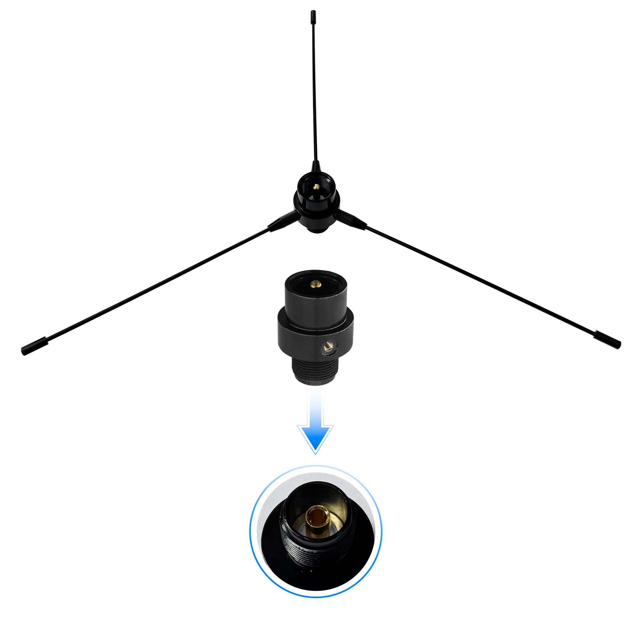 RE-02 antena de Radio móvil para coche, señal reforzada de doble banda UHF 144/430MHz, rejilla de tierra omnidireccional para Radio transceptor de coche