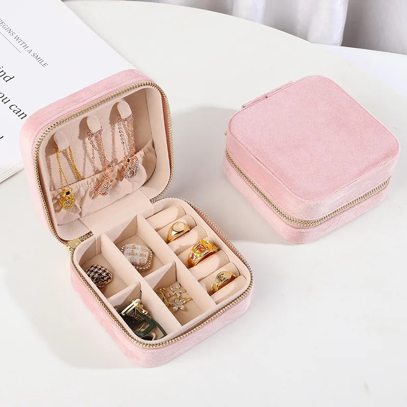 Caja de almacenamiento de joyería, caja de , adorno hecho a mano, embalaje, pendiente, collar, anillo, estuche organizador de joyería de China continental: Azul