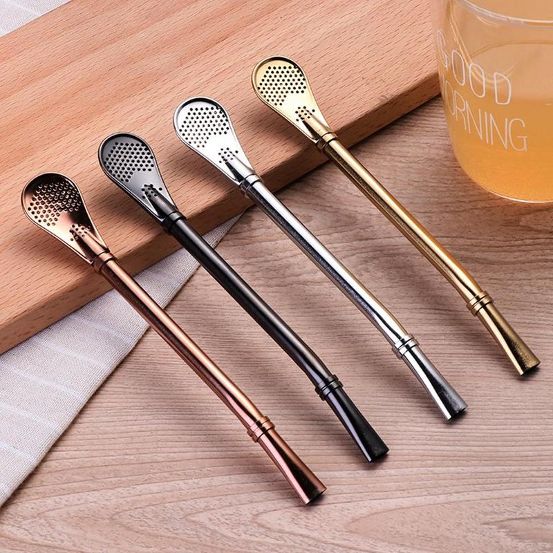 Stainless Steel Drinking Straw Filter Yerba Bombilla Reusable Ball Spoon Tools Mate Practiacl Tea Tea Gourd Washab N0J0