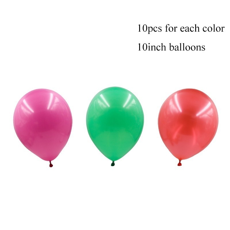 1 sæt dejlige frugter tema vandmelon kage topper led/banner/balloner sommer pool fest bryllup fødselsdag dekoration forsyninger: Rosengrøn rød