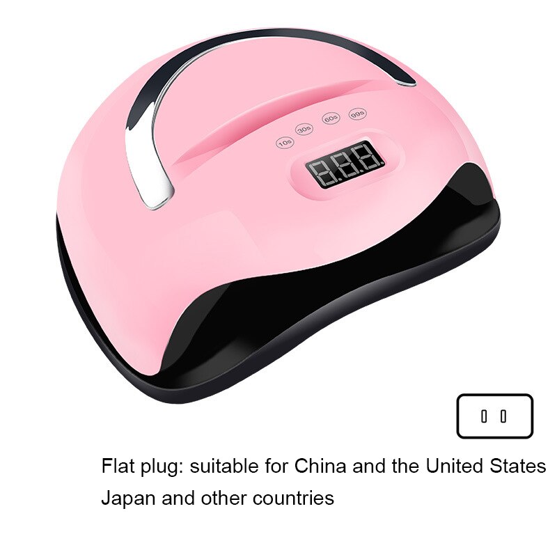 BLUEQUE 168W Portable Nail Lamp Used As Mobile Phone Holder UV Nail Dryers Led Phototherapy Machine Baking Lamp Nail Art Tools: pink US