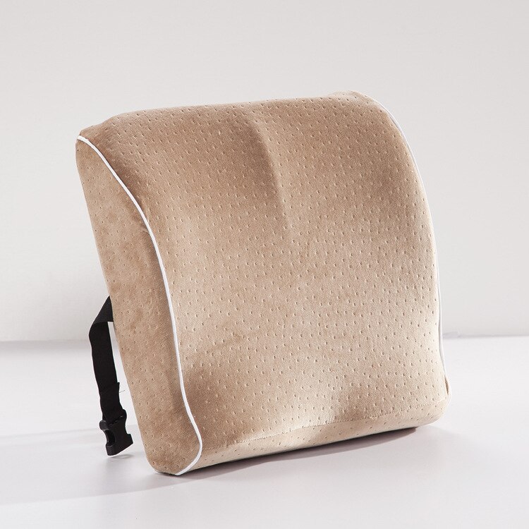 Car Chair Back Support Pillow Cushion Lower Pain Office Use Lumbar Cushion Spine Health Care Memory Foam lumber support Cushion: Brown