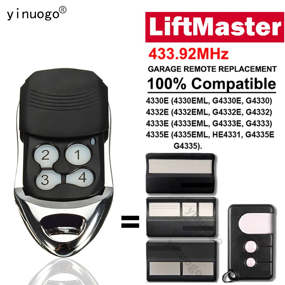 Liftmaster – télécommande d&#39;ouverture de porte de Garage, 5 pièces, 4330E 4335EML 4335E 4332E 4333E Chamberlain Liftmaster, 433mhz