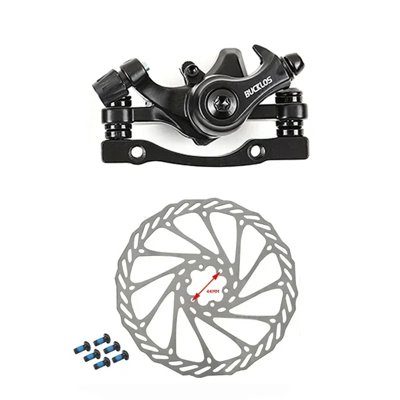 BUCKLOS Fahrrad-Scheibenbremsen-einstellen ist PM Fahrrad-Bremssättel, Aluminiumlegierung, Rennrad-MTB-Bremshebel mit Kabel, 160 mm Bremsscheibe: Licht Grau
