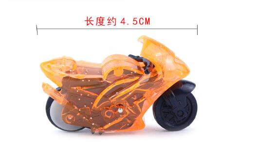 Party favors 5 st/pack liten mini genomskinlig motorcykel tröghet leksaksbil pull back bil