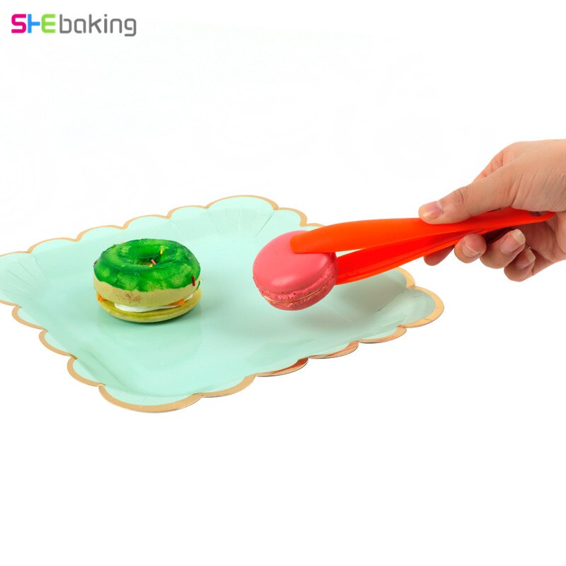 Shebaking 2 stk/set Plastic Voedseltangen Clips Non-stick BBQ Buffet Clip Voedsel Taart Groente Fruit Salade Tong Keuken gereedschap Gadgets