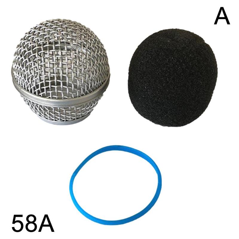 Mesh Ball Head Wired Wireless Microphone Grille Microphone Replacement Head Steel Shure SM58 Beta 57A 58A 87A 845S 945: green
