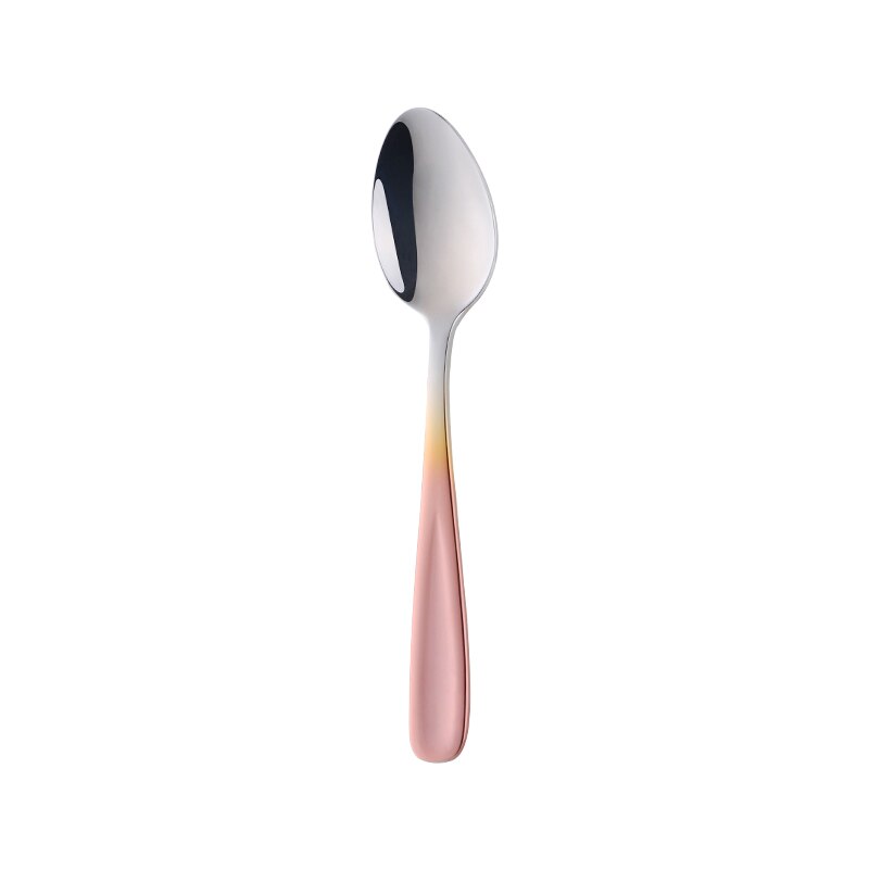 2 st små skedar rostfritt stål tesked guld kaffesked silver tårtskeda för födelsedagsfest verktyg mini bestick: Silverrosa 2 st