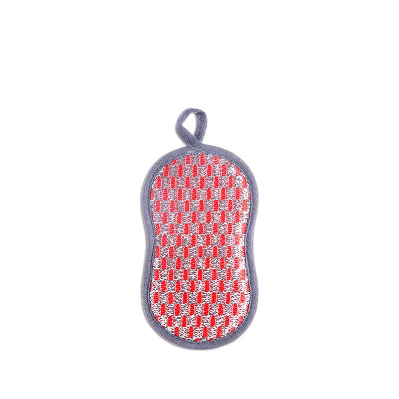Double-sided Anti-microbial cleaning sponge melamine sponges kitchen sponge for washing dishes kitchen scourer pan brush tools: Red