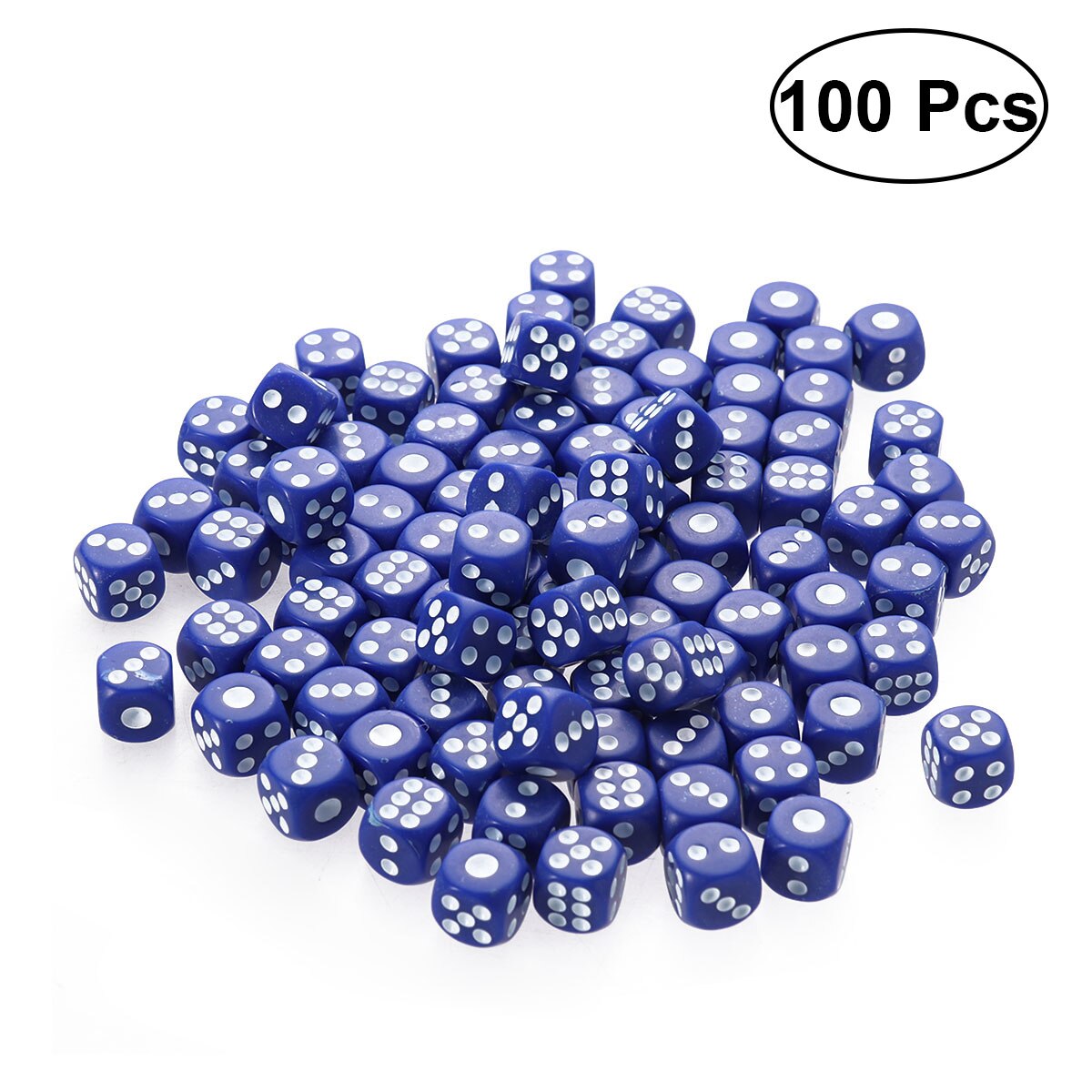 100 stuks plastic dobbelstenen 6 gekleurde dobbelstenen voor ktv-feestbargaming -  #15 ( zwart)