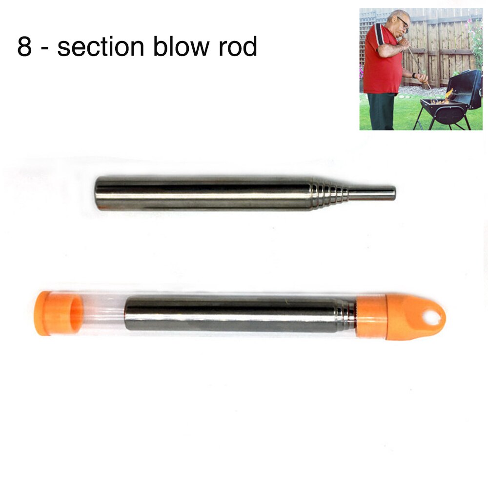 Stainless Steel Collapsible Blowing Fire Stick High Effective Tiny Equipment Blowing Fire Stick Outdoor Beach Garden Camp Tool S