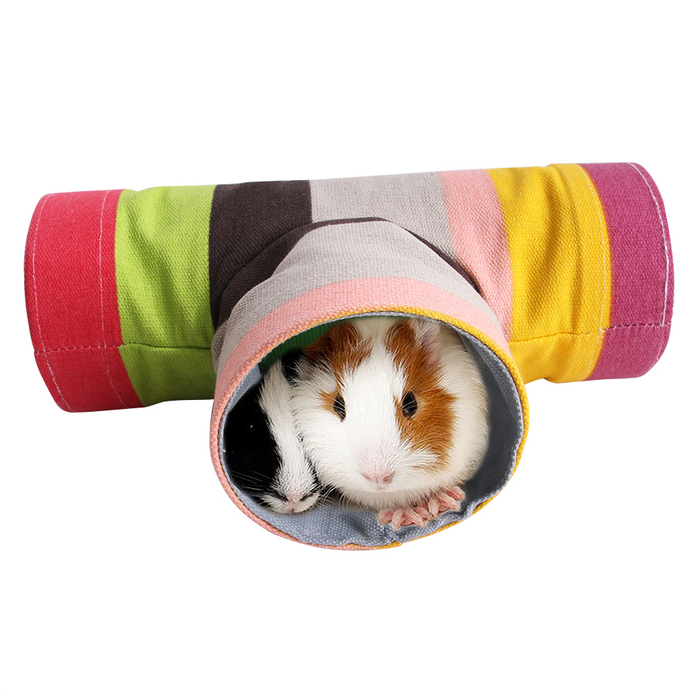 Zusammenklappbarer Segeltuch-Tunnel für kleine Tiere, Haustier-Hamster-Trainingssteck-Tunnel für Meerschweinchen, Haustierspielröhren