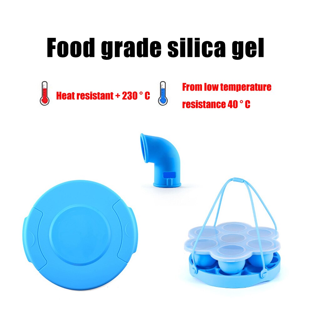 4 stuks/set siliconen ontluchtingsventiel met deksel snelkookpan accessoire gestoomde eieren rek assist voedseldoos veilige keukenlifter afdichting