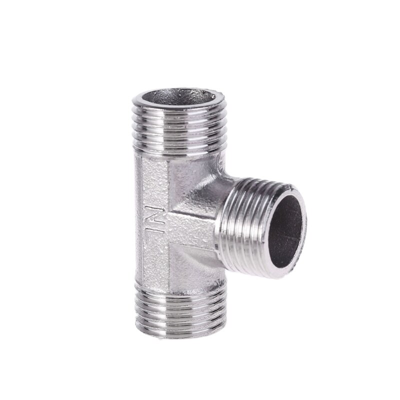 G1/2\" Tee 3 Way Plumping Pipe Fittings Stainless Steel T type Threaded Valve J0PE