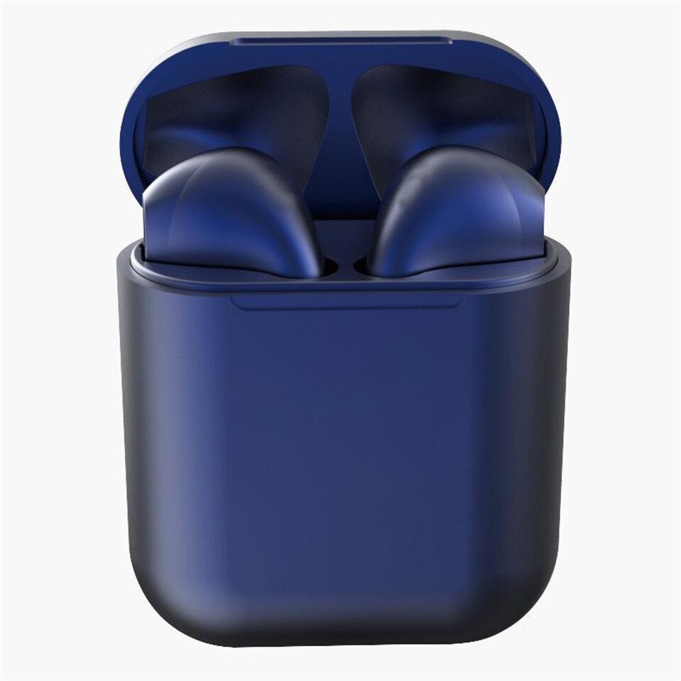 Macaron inPods 12 i12 TWS Auricolare Bluetooth Mini Cuffia Senza Fili Auricolari Bluetooth Auricolare con Box Di Ricarica Auriculars Fone: Dark blue no box