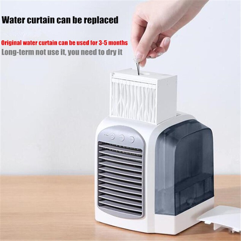 USB Water-cooling Air Conditioning Fan Purifying Air Humidification Cool Wind Three-speed Adjust Fan Soft Light Strong Wind Fan