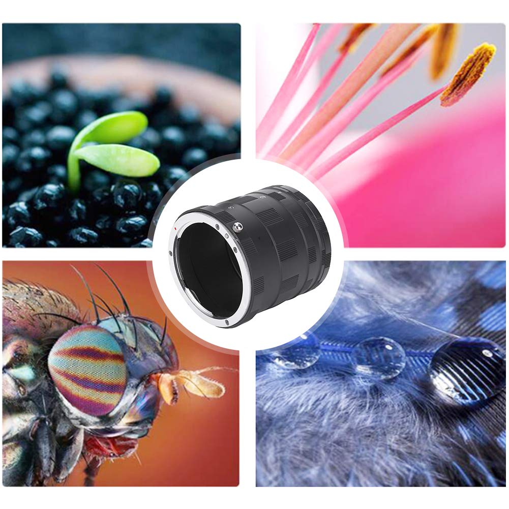 Macro Extension Tube set for Canon EF EOS Aluminium Black SLR Camera Close-Up Shooting Extension Adapter Cameras Lens Ring