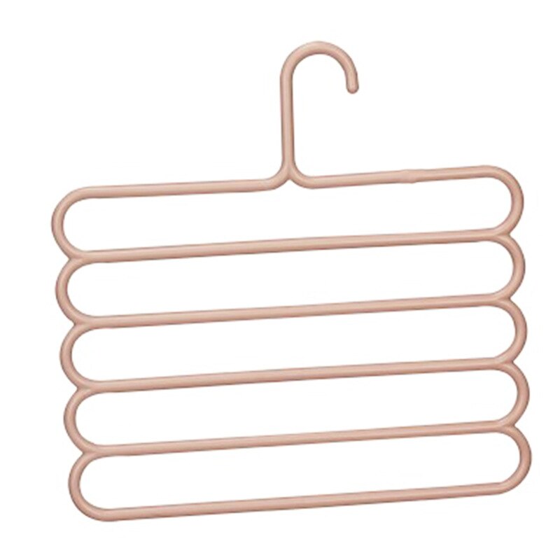 Pants Hanger Space Saving Multi Layer Storage Closet Rack Hanger Belt Scarf Trousers Tie Hangers Holders Non-slip Magic Hanger: A-Pink