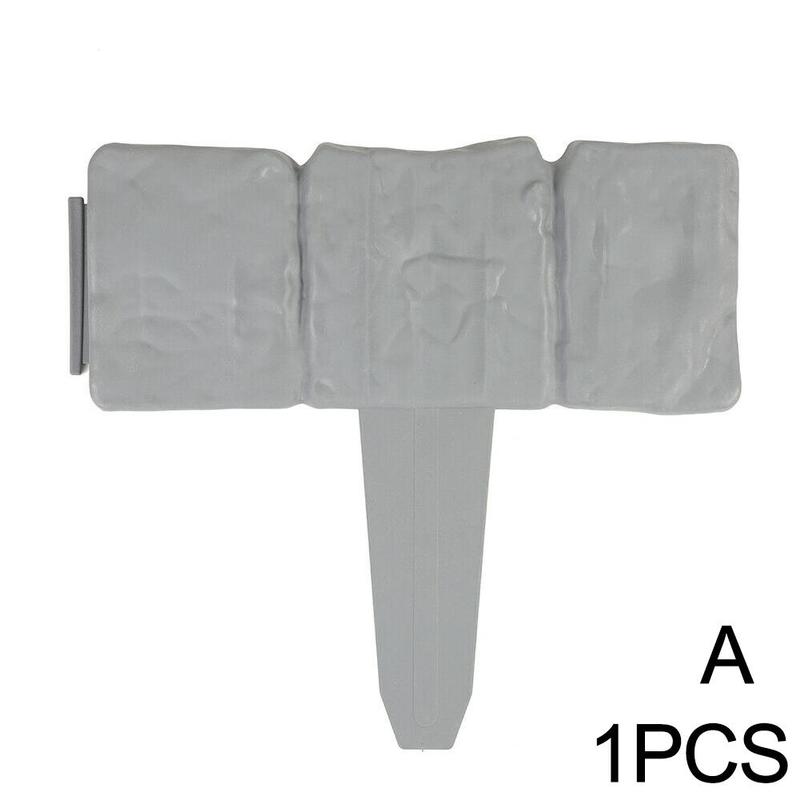 1pcs Garden Fence Edging Cobbled Stone Effect Plastic Lawn Edging Plant Border Decorations Flower Bed Border: A