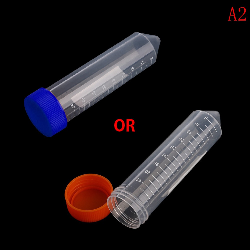 10 stücke 50 Ml Kunststoff transparent Zentrifuge Rohr Mit Skala freistehende Mit Schraube Kappe Labor Schule Pädagogisches Liefert a3