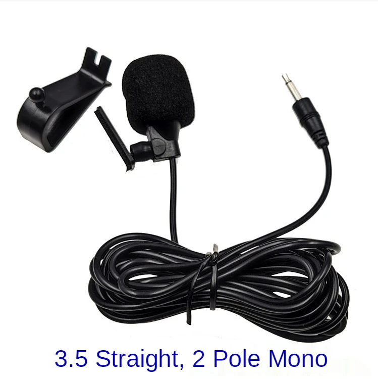 Microphone de voiture Audio Navigation Clip filaire fils externes micros automatiques Radio 3m de Long micro stéréo 3.5mm Mono 2.5mm SM Lotus Jack Plug: WHITE