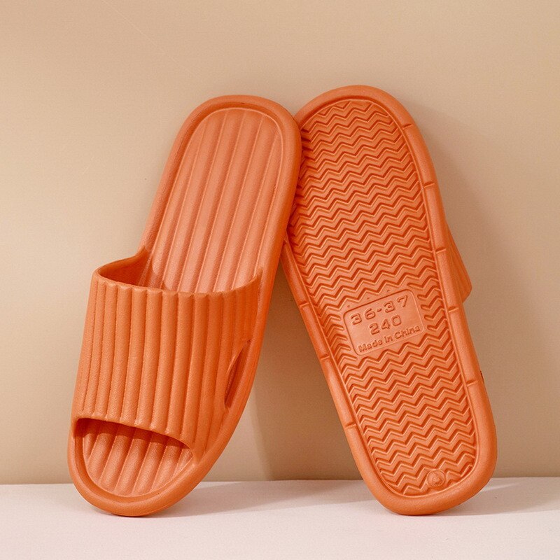Bathroom Anti-slip Shoes Women Thick Platform Slippers Summer Beach Eva Soft Sole Slide Sandals Leisure Men Ladies Indoor: orange / 40-41(26cm)