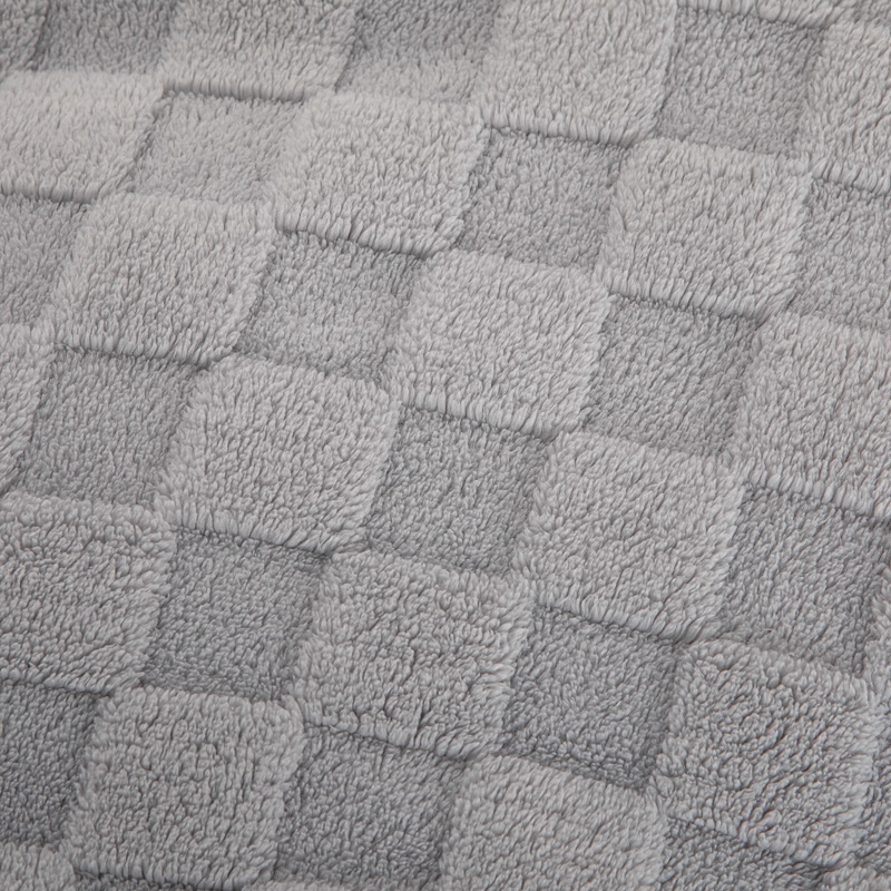 Coperta da tiro grigio pallido a quadretti in morbido mucchio di peluche - Coperta da divano da viaggio Boho accogliente per esterni a grandezza naturale, tiro con struttura cialda