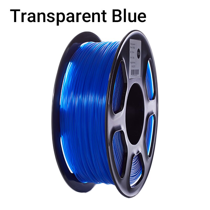 Topzeal-filamento pla de plástico transparente para impressora 3d, 1.75mm, 1kg, material para impressão 3d, série transparente: Transparent Blue