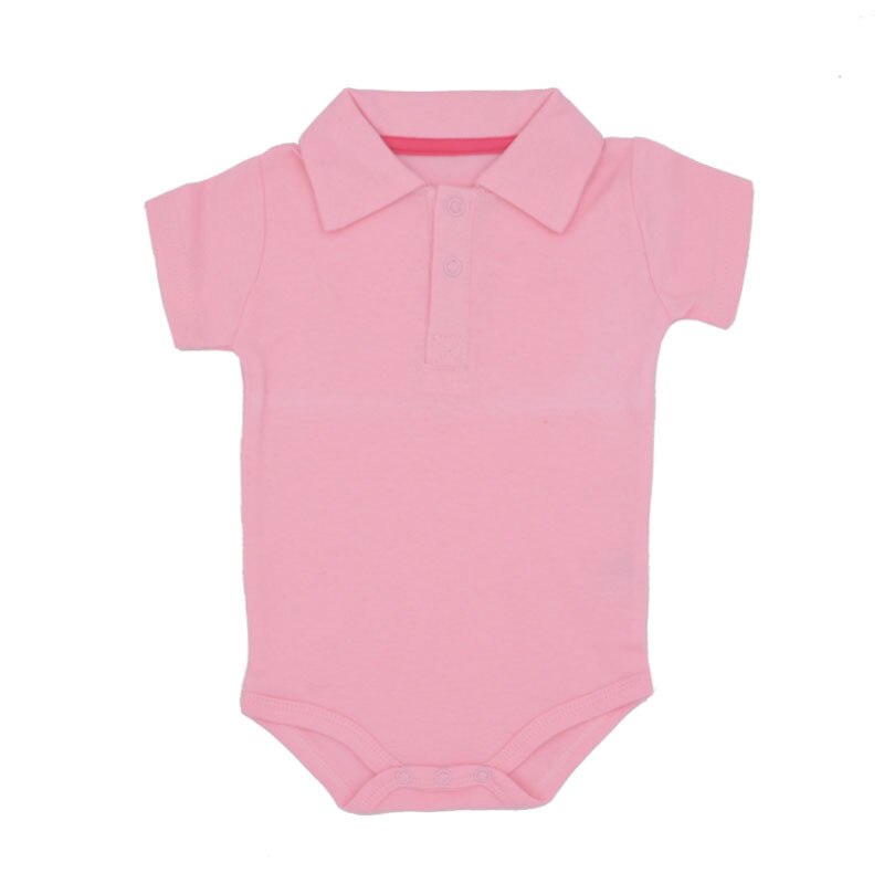 Zomer Baby Boy Kraag Korte Mouw Katoen Driehoek Romper Pasgeboren Baby Kleding: Roze