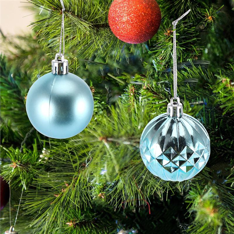 20 pçs árvore de natal bolas penduradas bolas de natal ornamentos delicado azul criativo decoração bola de plástico para decoração de natal