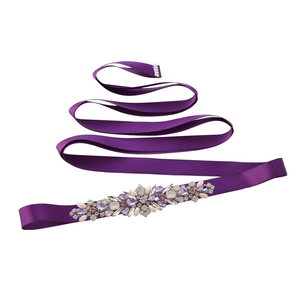 Trixy  s451 ursnygga bröllopsbälte skärp dam strass bälte brud skärp bälte kristall bälte diamant bälten för bröllop tillbehör: Lila