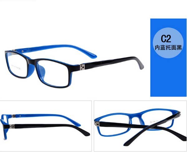 Ramme til optiske briller til børn dreng piger børn nærsynethed briller rammer ingen grad linser unisex ramme 8804: C2 blå sort