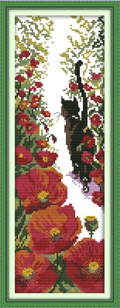 Cartton people landscape animal cross stitch kit aida 18ct count unprinted canvas stitches embroidery DIY handmade needlework: D389 13x32cm
