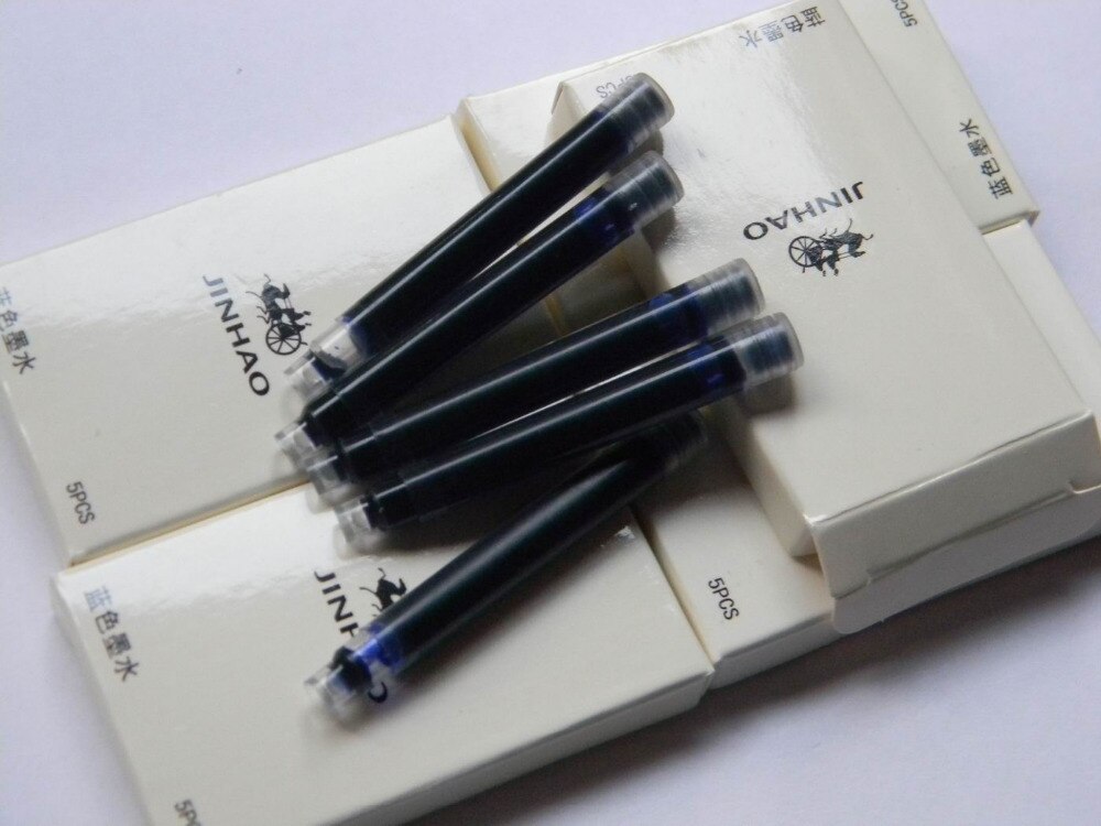 10pc jinhao blå eller svart standard reservoarpenna bläck