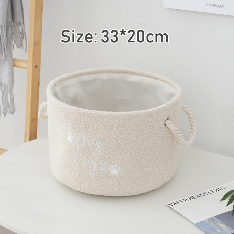 Panier à jouets en peluche pour chien, boîte de rangement pliable avec poignée confortable, adapté au ranger des accessoires de jouets pour animaux de compagnie: Rouge