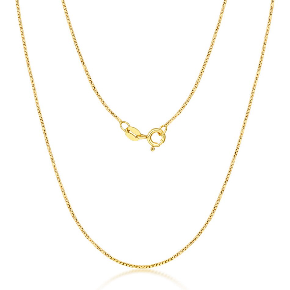 ALLNOEL 925 Sterling Silber Halskette Kette Gold Überzogene 925 Silber Schlange Kette Vergoldung Kette Für Jeden Anhänger 400MM + 50MM