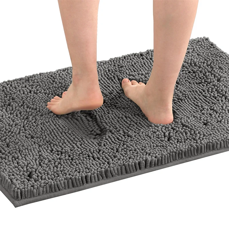Alfombra absorbente suave para el suelo, alfombrillas antideslizantes para el baño, alfombra gruesa para el suelo, alfombra para puerta del dormitorio, decoración del hogar, 1 ud.: 800mm x 800mm / Gris