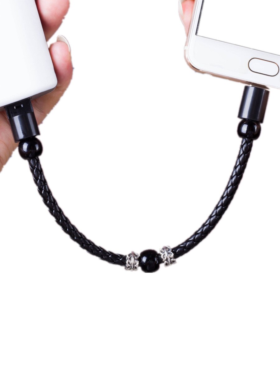 Męska/damska styl magnetyczna bransoletka kabel robić ładowania Usb 2.4A skórzany kabel danych