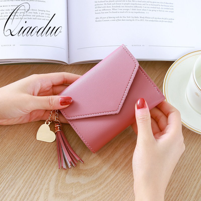 Qiaoduo gland femmes portefeuille pour cartes de crédit petite de luxe en cuir court femmes portefeuilles et sacs à main Carteira Feminina