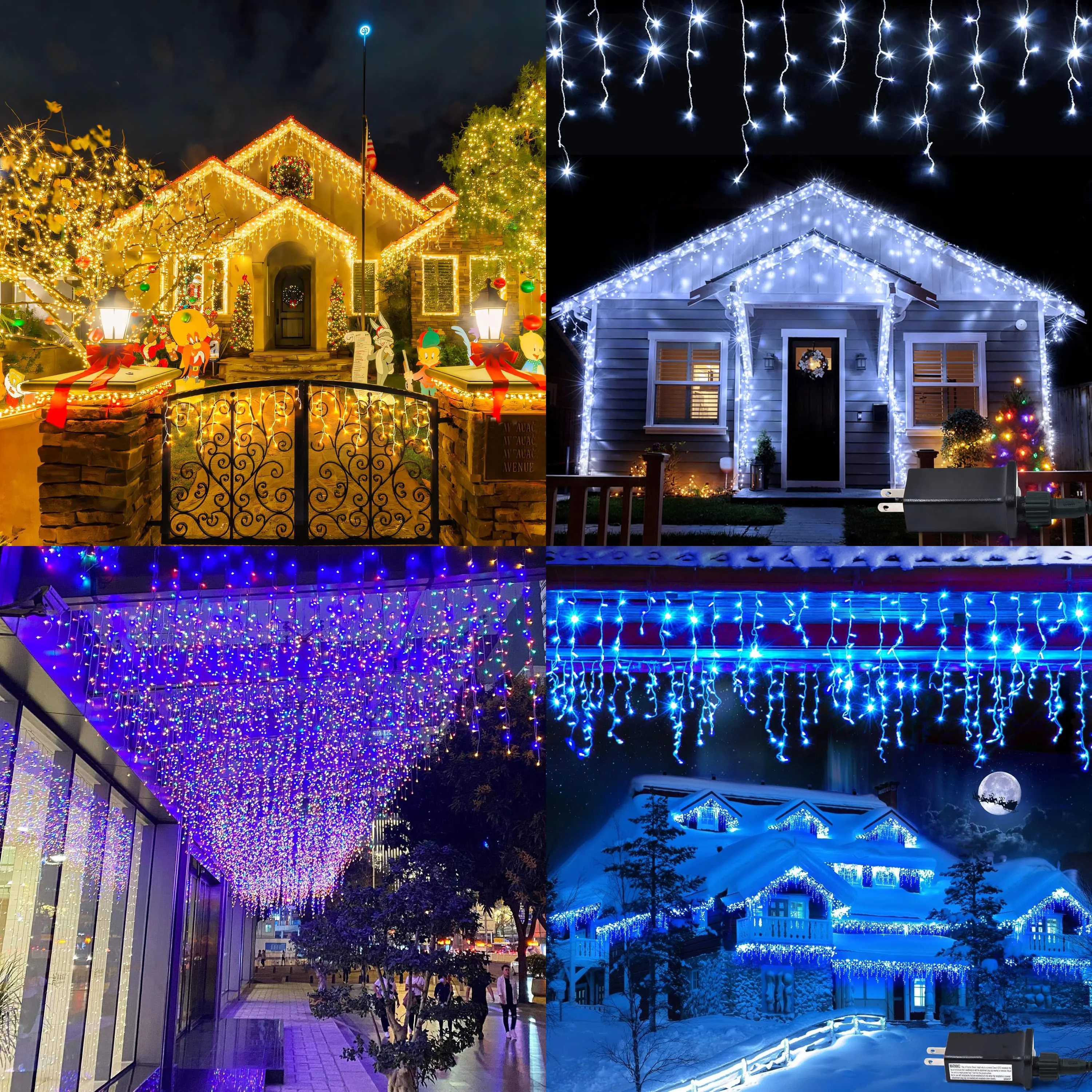 LED-Eiszapfen-Lichterkette für den Außenbereich, wasserdicht, weihnachtlich, dekorativ, 8 Modi, Urlaubsbeleuchtung für Garten, Traufe, Feen-LED-Eiszapfen-Lichter