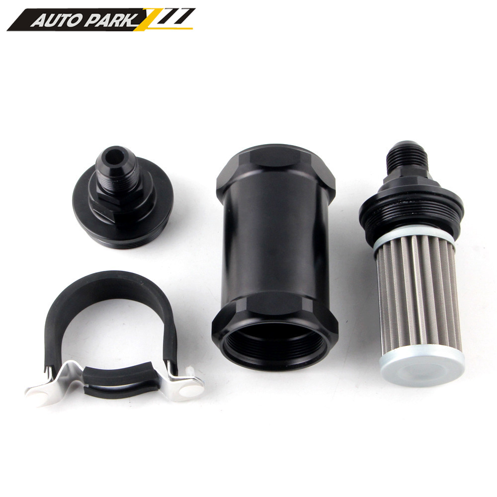 Zwart AN6 8 10 Inline Brandstof Filter E85 Ethanol Met 100 Micron Rvs Elementand Brandstoffilter FF07