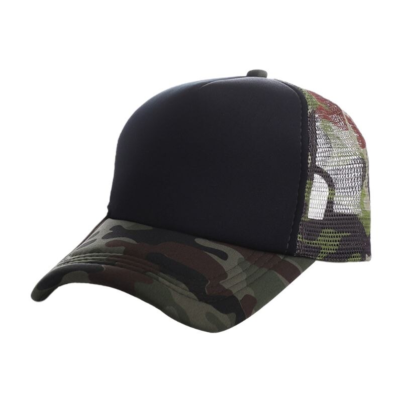 Camouflage mesh baseball pet ademend snapback hiphop zonnehoed verstelbare heren dames golf tennis zonnehoed klep: B