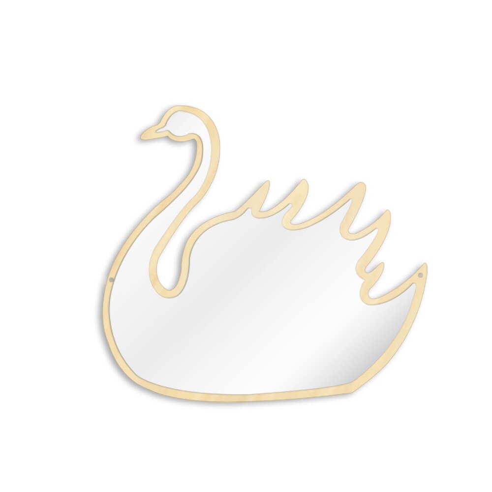 Sovesvane veggspeil tre og akryl sminkespeil barnerom svaneprinsesse dekorativt veggspeil til stue: 30 x 31cm