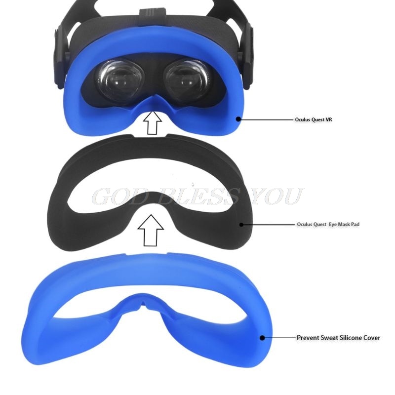 Capa de silicone macia anti-suor para máscara de olho, capa de proteção para oculus quest vr, óculos com dropshipping