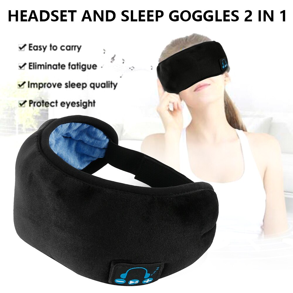 2 In 1 Wireless Ear Muffs with Earphones Headphones Sleep Mask Bluetooth Travel Handsfree Call Music Sleep Eye Mask Earmuffs