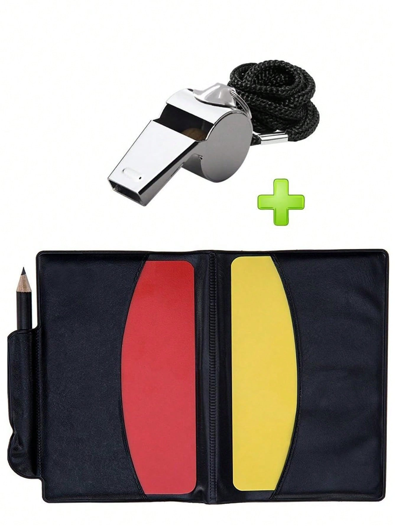 Soccer Kit - Metal Whistle with Referee Cards Set, Referee Cards for Soccer Football, Ideal Referee Kits for Game Sports
