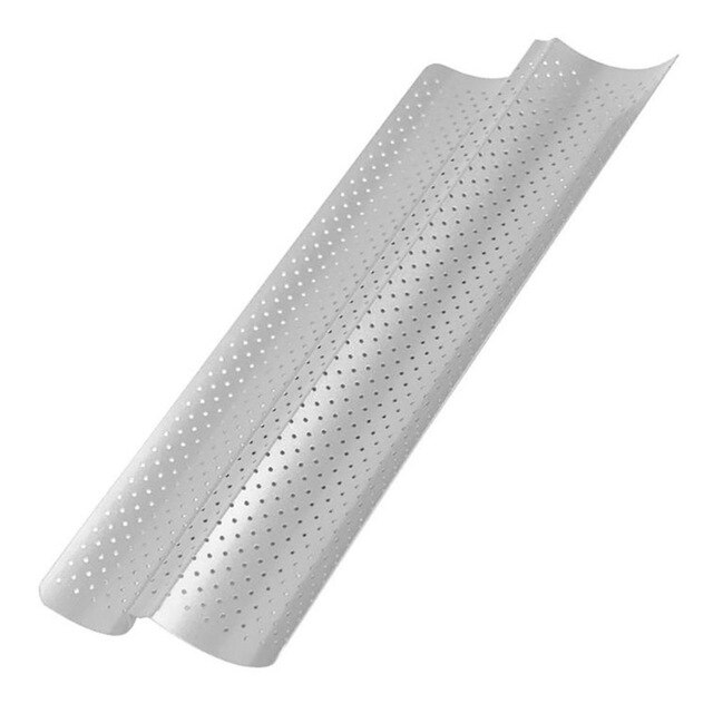 Bread Baking Tray Arbon Steel Kitchen Grill Plate Sugarcraft Convenient Wave Baking Dish Party: Silver 2grids